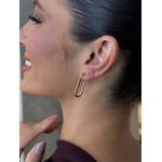 BRINCO ARGOLA RETANGULAR SLIM BANHADO A OURO