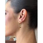 BRINCO ARGOLA RETANGULAR SLIM BANHADO A OURO
