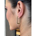 BRINCO ARGOLA RETANGULAR SLIM BANHADO A OURO