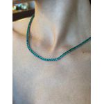 COLAR RIVIERA TRES PONTOS ESMERALDA BANHADO A RODIO BRANCO