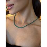 COLAR RIVIERA TRES PONTOS ESMERALDA BANHADO A RODIO BRANCO