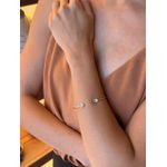 BRACELETE LISO GOTINHAS CRAVEJADAS BANHADO A OURO