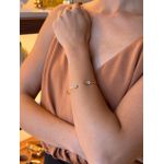 BRACELETE LISO GOTINHAS CRAVEJADAS BANHADO A OURO