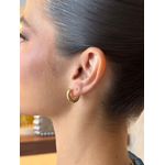 BRINCO ARGOLA REDONDA LISA M BANHADO A OURO