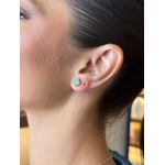 BRINCO TREVINHO RESINADO AZUL BANHADO A OURO