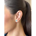 BRINCO TREVINHO RESINADO AZUL BANHADO A OURO