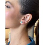 BRINCO TREVINHO RESINADO AZUL BANHADO A OURO