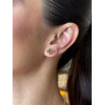 BRINCO TREVINHO RESINADO MARROM BANHADO A OURO