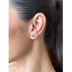 BRINCO TREVINHO RESINADO MARROM BANHADO A OURO