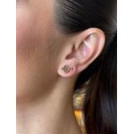 BRINCO TREVINHO RESINADO MARROM BANHADO A OURO