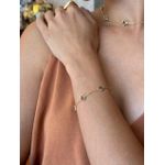 PULSEIRA TREVOS RESINADOS MARROM BANHADA A OURO