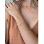 PULSEIRA TREVOS RESINADOS MARROM BANHADA A OURO