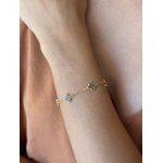 PULSEIRA TREVOS RESINADOS MARROM BANHADA A OURO