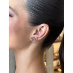 BRINCO TREVO RESINADO MARROM BANHADO A OURO