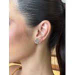 BRINCO TREVO RESINADO MARROM BANHADO A OURO