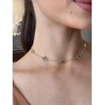 CHOKER TREVINHOS RESINADOS MARROM BANHADA A OURO