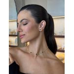 CHOKER TREVINHOS RESINADOS PRETO BANHADA A OURO