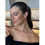 CHOKER TREVINHOS RESINADOS PRETO BANHADA A OURO