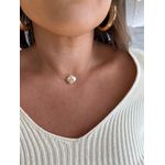 COLAR NYLON INICIAL CRAVEJADA NA PÉROLA BARROCA ORGANICA