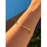 BRACELETE TORCIDO FINO BANHADO A OURO