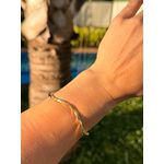 BRACELETE TORCIDO FINO BANHADO A OURO