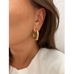 BRINCO ARGOLA ORGANICA BANHADO A OURO