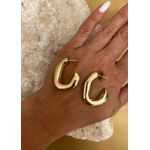 BRINCO ARGOLA ORGANICA BANHADO A OURO