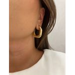 BRINCO ARGOLA ORGANICA BANHADO A OURO