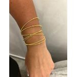 PULSEIRA CORDÃO DE VIOLÃO BOLINHAS BANHADO A OURO