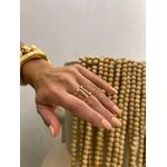ANEL REGULÁVEL DUAS FILEIRAS ORGÂNICAS BANHADO A OURO