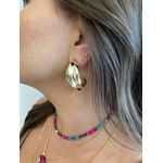 BRINCO NEW ARGOLA PLISSADA BANHADA A OURO 