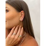 BRINCO EAR CUFF LISO BANHADO A RÓDIO BRANCO