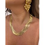 COLAR CINCO FITAS BANHADO A OURO