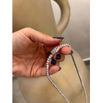 CHOKER RIVIERA TRES PONTOS 3MM CRISTAL BANHADO A RODIO BRANCO