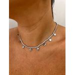 CHOKER RIVIERA COM ESTRELAS BANHADA A RÓDIO BRANCO