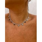 CHOKER RIVIERA COM ESTRELAS BANHADA A RÓDIO BRANCO