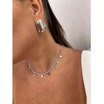 CHOKER RIVIERA COM ESTRELAS BANHADA A RÓDIO BRANCO