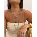 ESCAPULÁRIO SÃO BENTO CRISTAIS AZUIS BANHADO A OURO