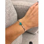 PULSEIRA CANUTILHOS E CORAÇÃO VERDE BANHADA A RÓDIO BRANCO