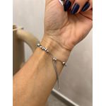PULSEIRA CANUTILHOS QUADRADOS E LUA CRAVEJADA BANHADA A RÓDIO BRANCO