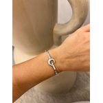 PULSEIRA CANUTILHOS E LUA CRAVEJADA BANHADA A RÓDIO BRANCO