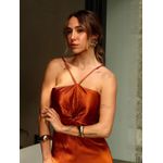 BRINCO BOHO CHAPA RESINADA MARROM BANHADO A OURO