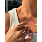 ANEL REGULÁVEL DUPLO VAZADO BANHADO A OURO