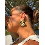 BRINCO CHAPA REDONDA RESINADA BANHADO A OURO