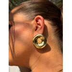BRINCO CHAPA REDONDA RESINADA BANHADO A OURO