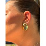 BRINCO BOTÃO OVAL BANHADO A OURO