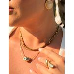 CHOKER CANUTILHOS CASCALHOS BANHADA A OURO