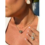 COLAR DUO PINGENTE ORGANIC BANHADO A OURO