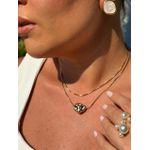 COLAR DUO PINGENTE ORGANIC BANHADO A OURO