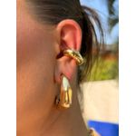 BRINCO MEIA ARGOLA ORGANIC BANHADO A OURO